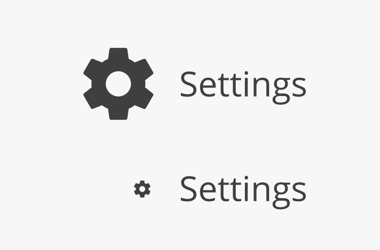 icon text balance incorrect