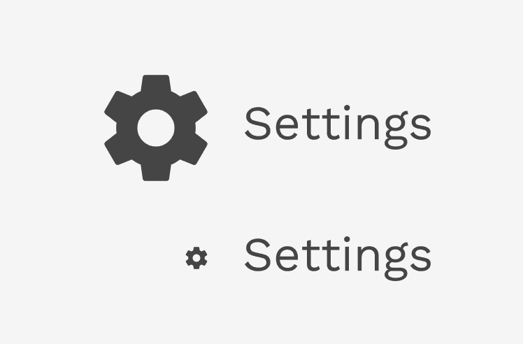 icon text balance incorrect