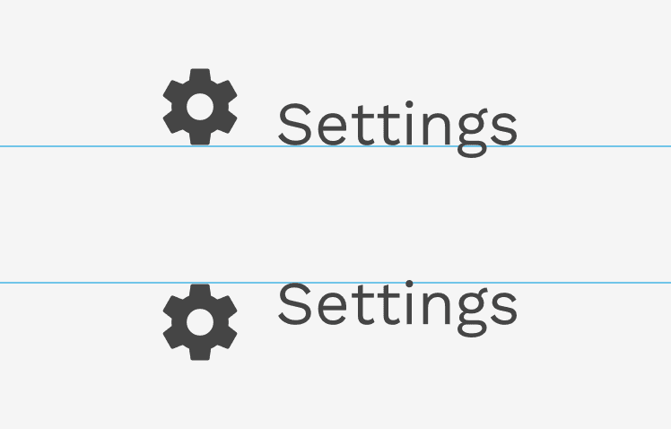 icon text wrong alignment